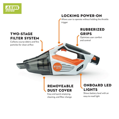 STIHL® – SEA 20 Handheld Vacuum | 10.8V Battery‑Powered | Battery and Charger Included